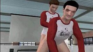 These two sexy 3D big cocked hunks are having hot anal sex porn video